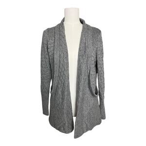 Brixton Ivy Gray Open Front Cardigan Angora Cashmere Blend Womens Sweater M